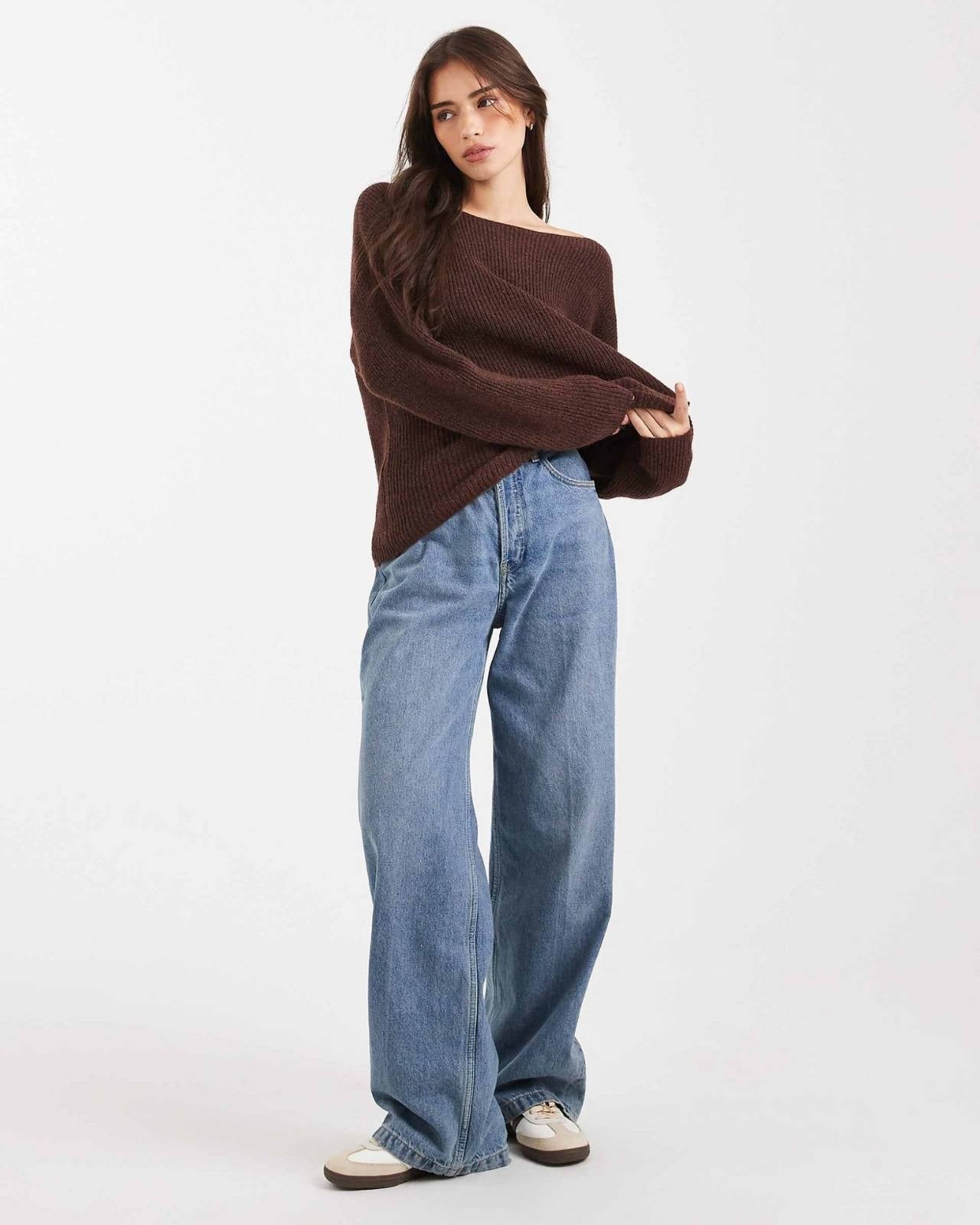 Off-Shoulder Knit Sweater