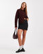 Minimal Front-Slit Mini Skirt